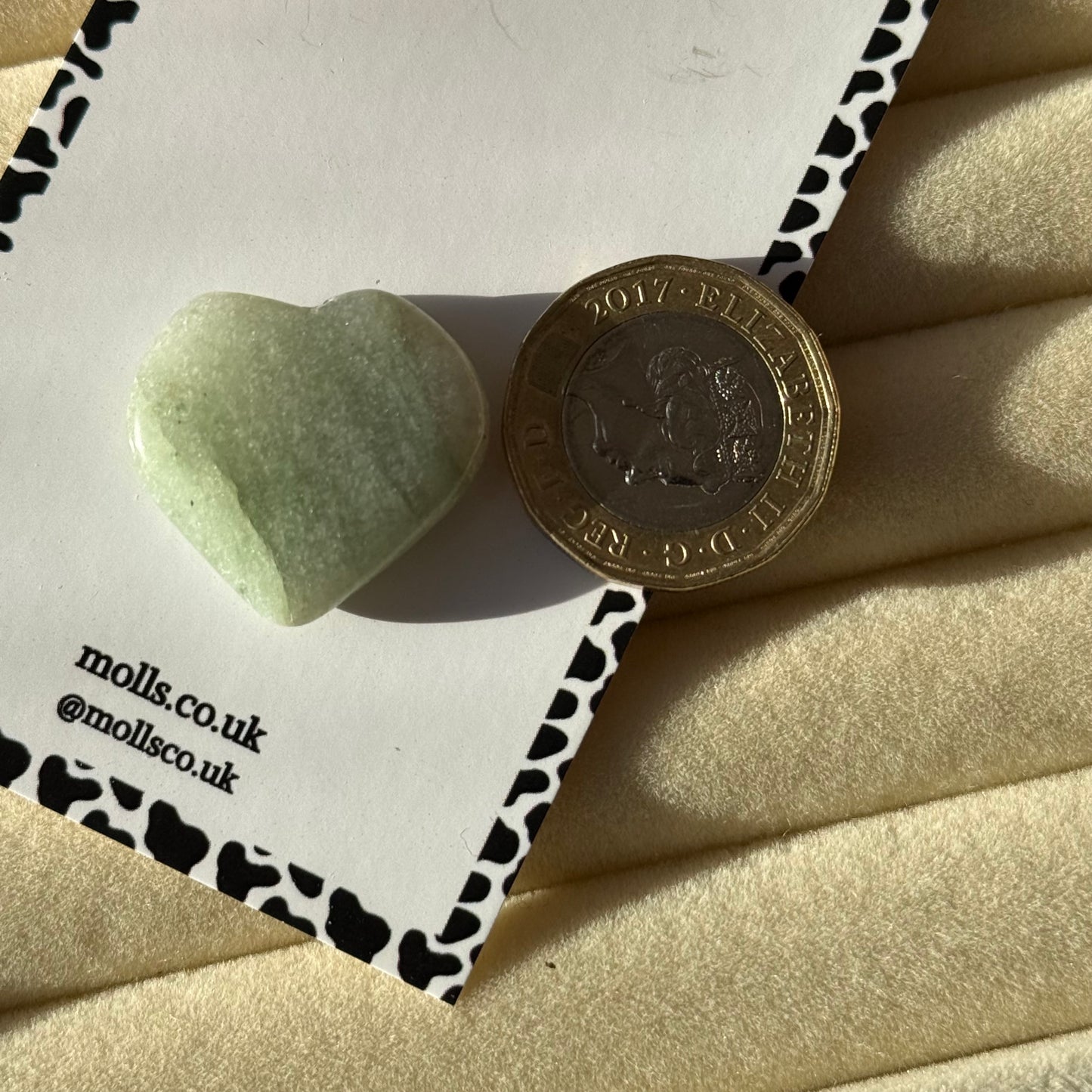 Green Crystal Heart Tumble