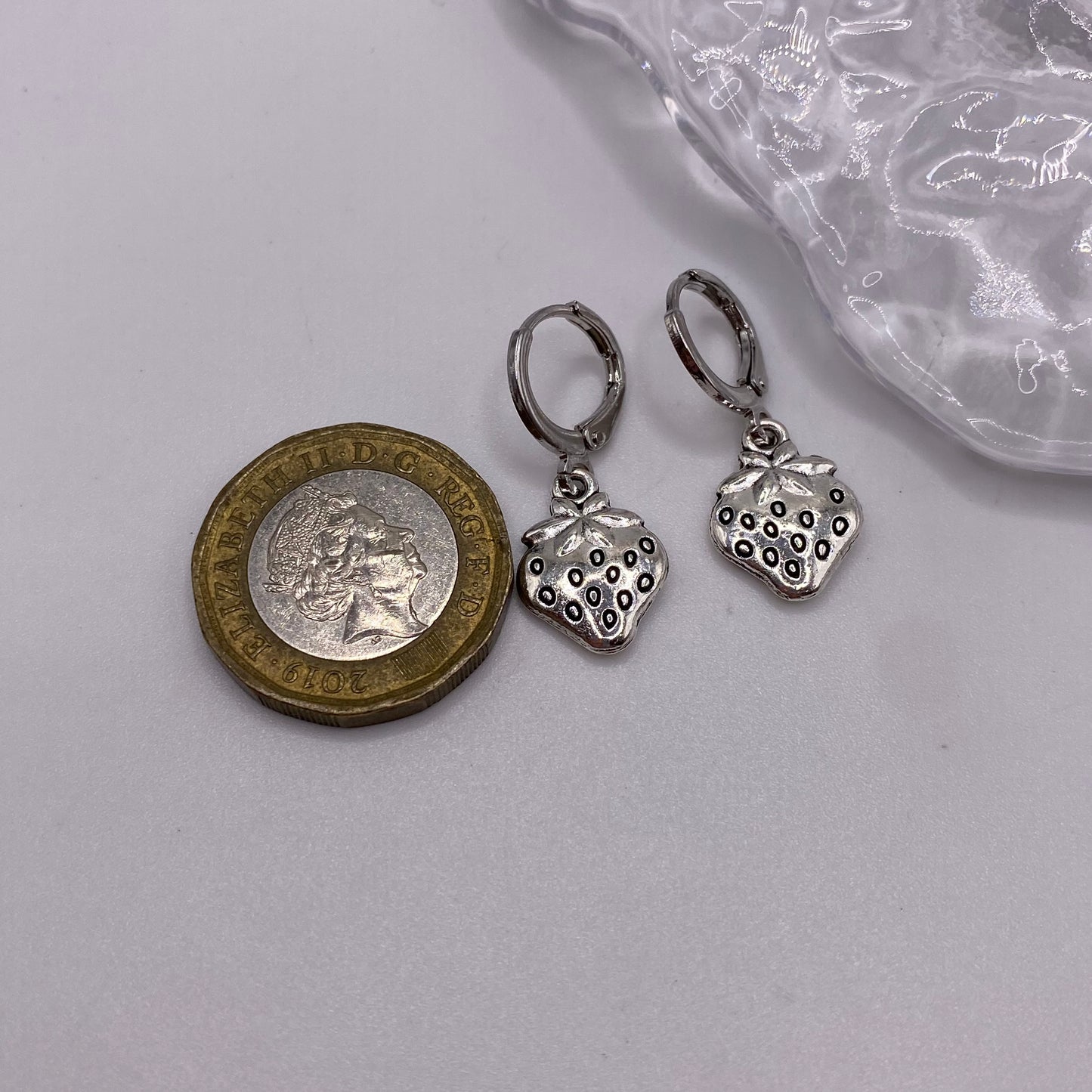 Small Strawberry Huggie Hoop Earrings