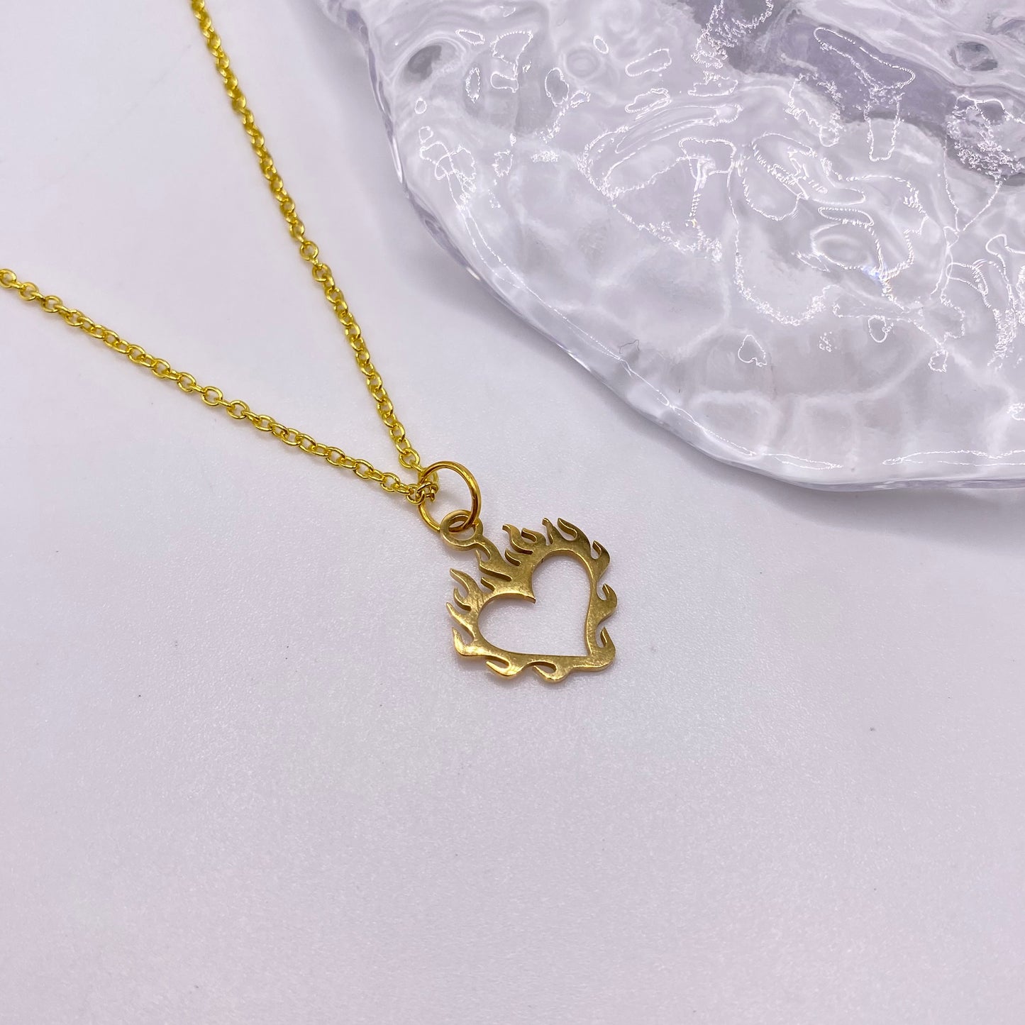 Flame Heart Necklace