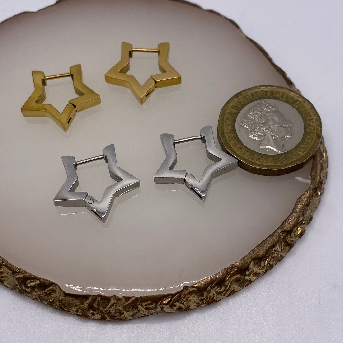 Star Shape Huggie Hoop Earrings