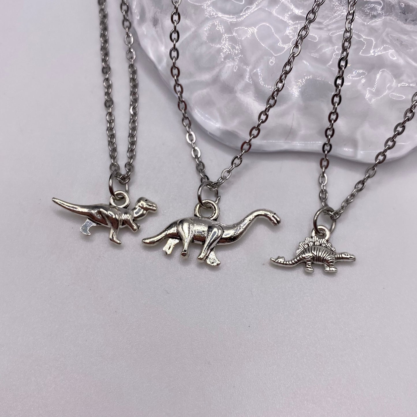 Silver Dinosaur Necklace