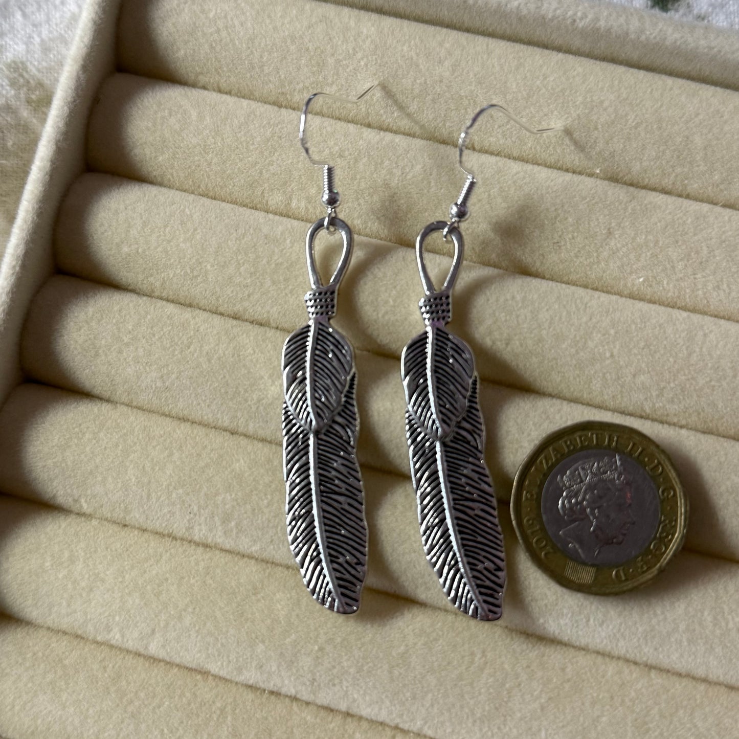 Long Tied Feather Earrings