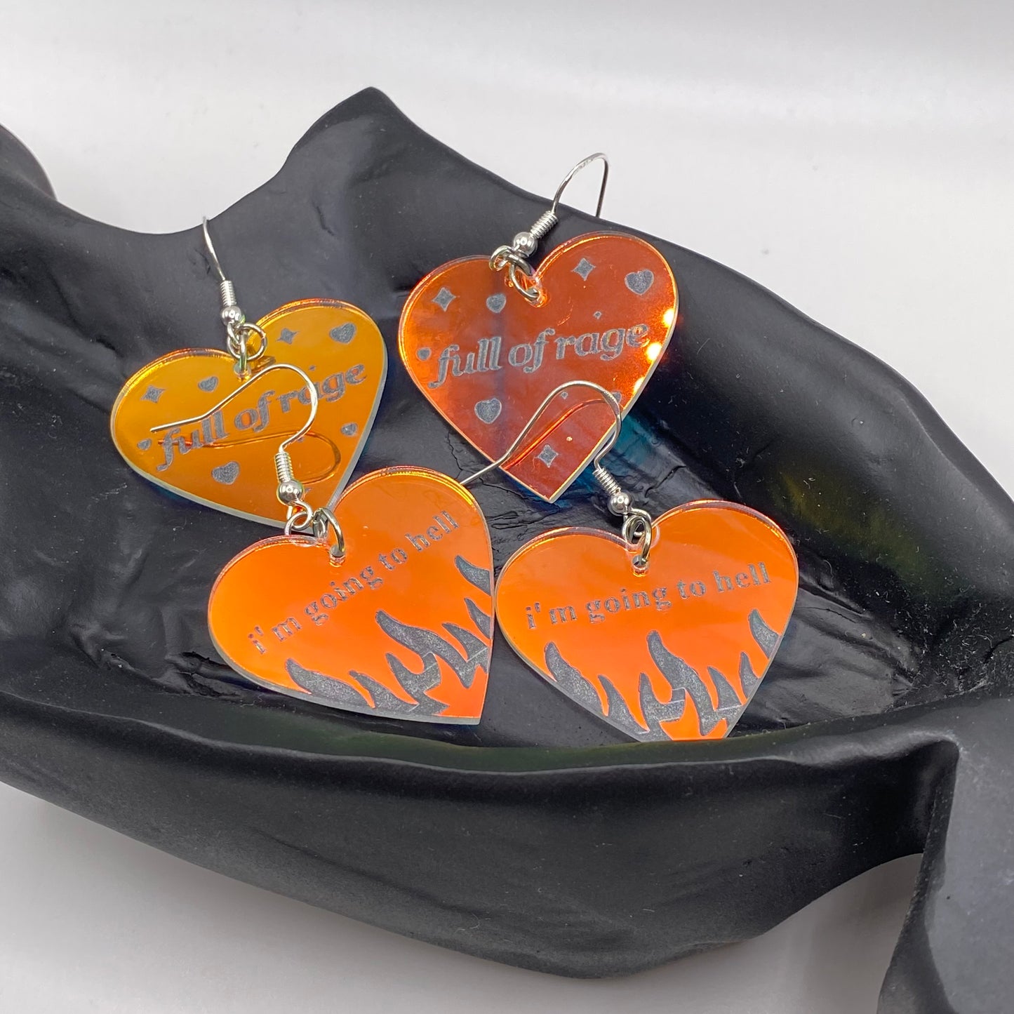 Holographic Heart Earrings