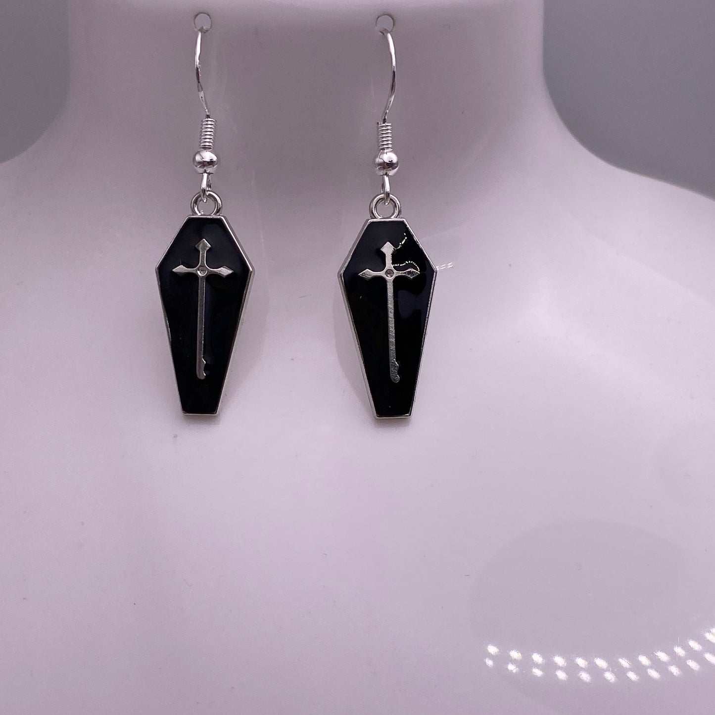 Cross Coffin Earrings