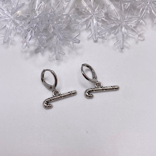 Candy Cane Huggie Hoop Earrings