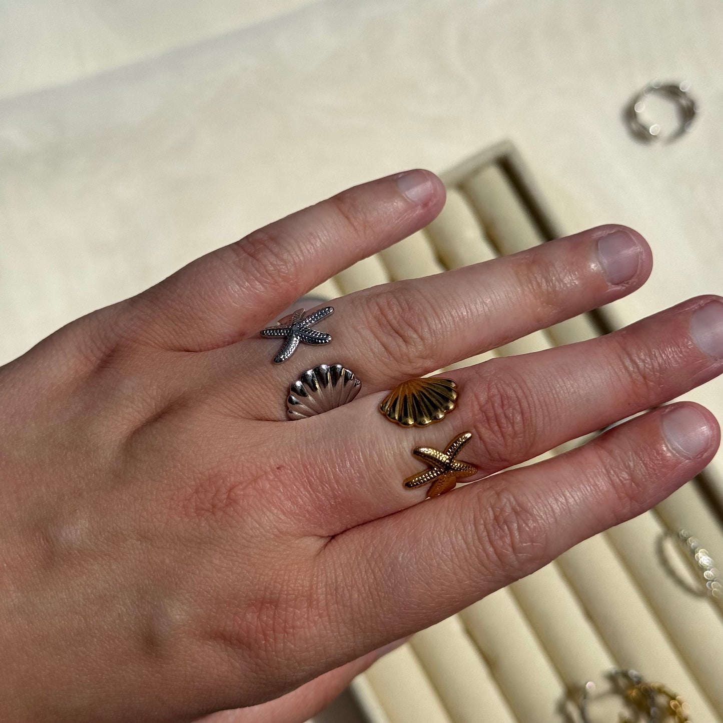 Starfish Shell Ring
