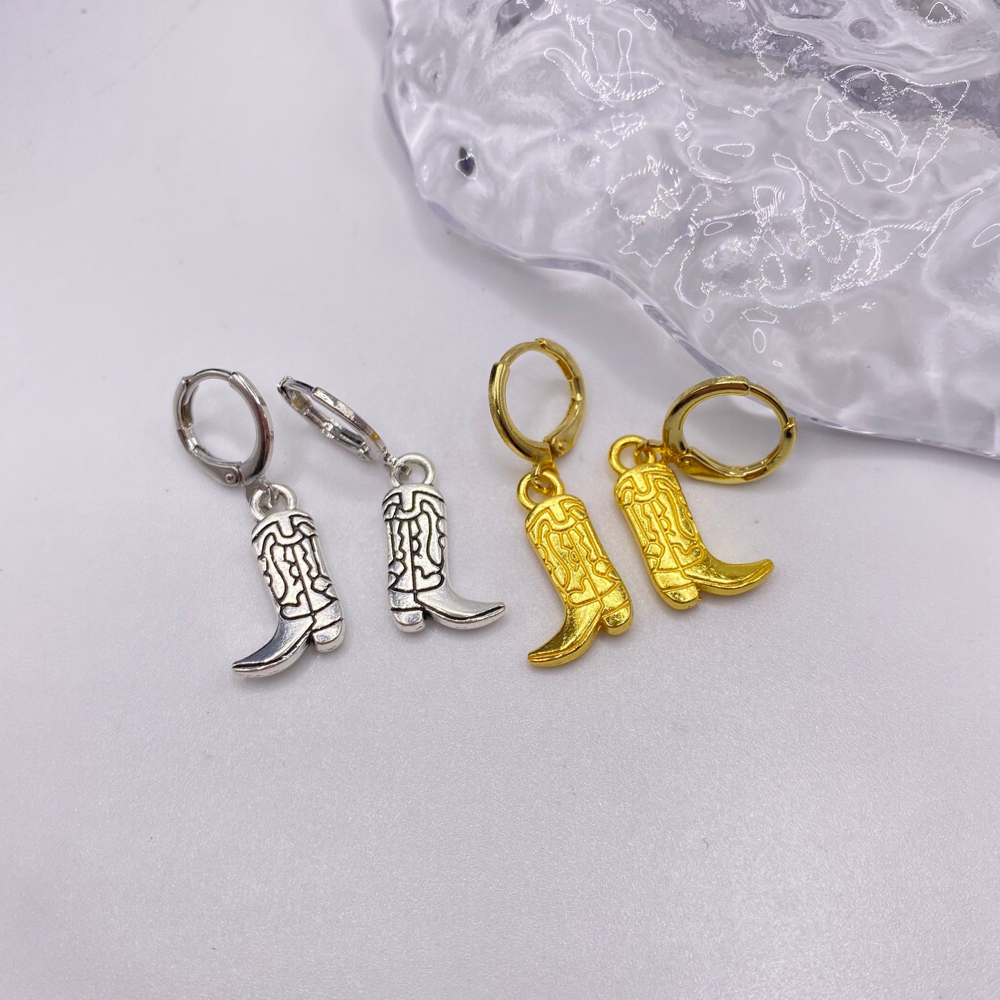 Cowboy Boot Huggie Hoop Earrings
