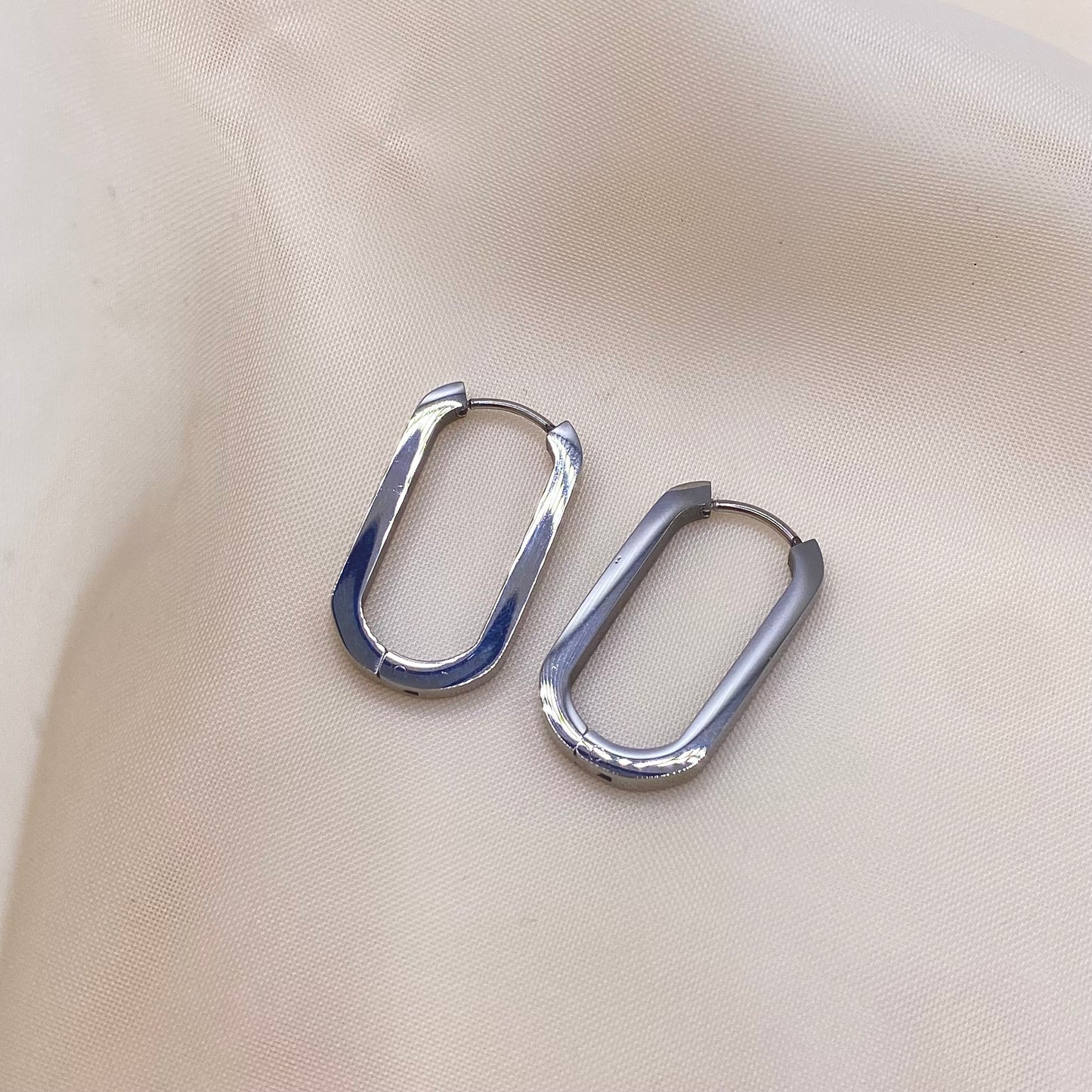 Oval Shape Hoop Earrings