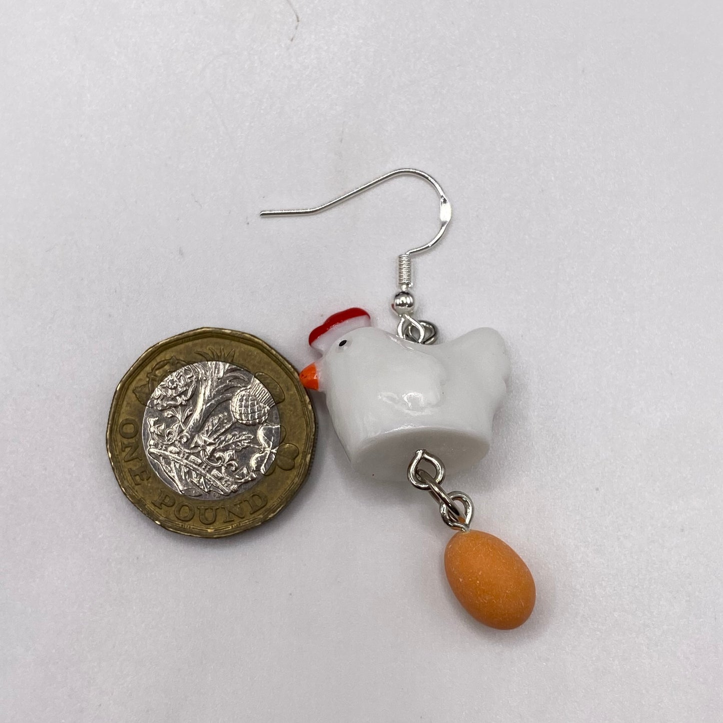 Dangly Chicken Egg Earrings
