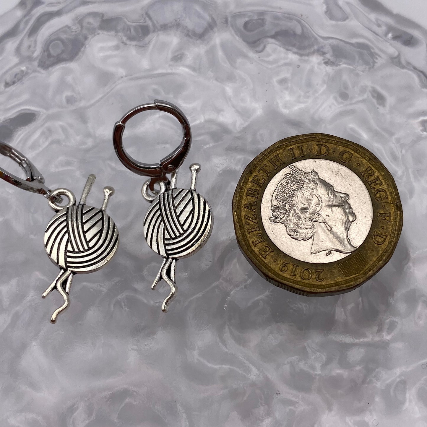 Knitting Needles Huggie Hoop Earrings