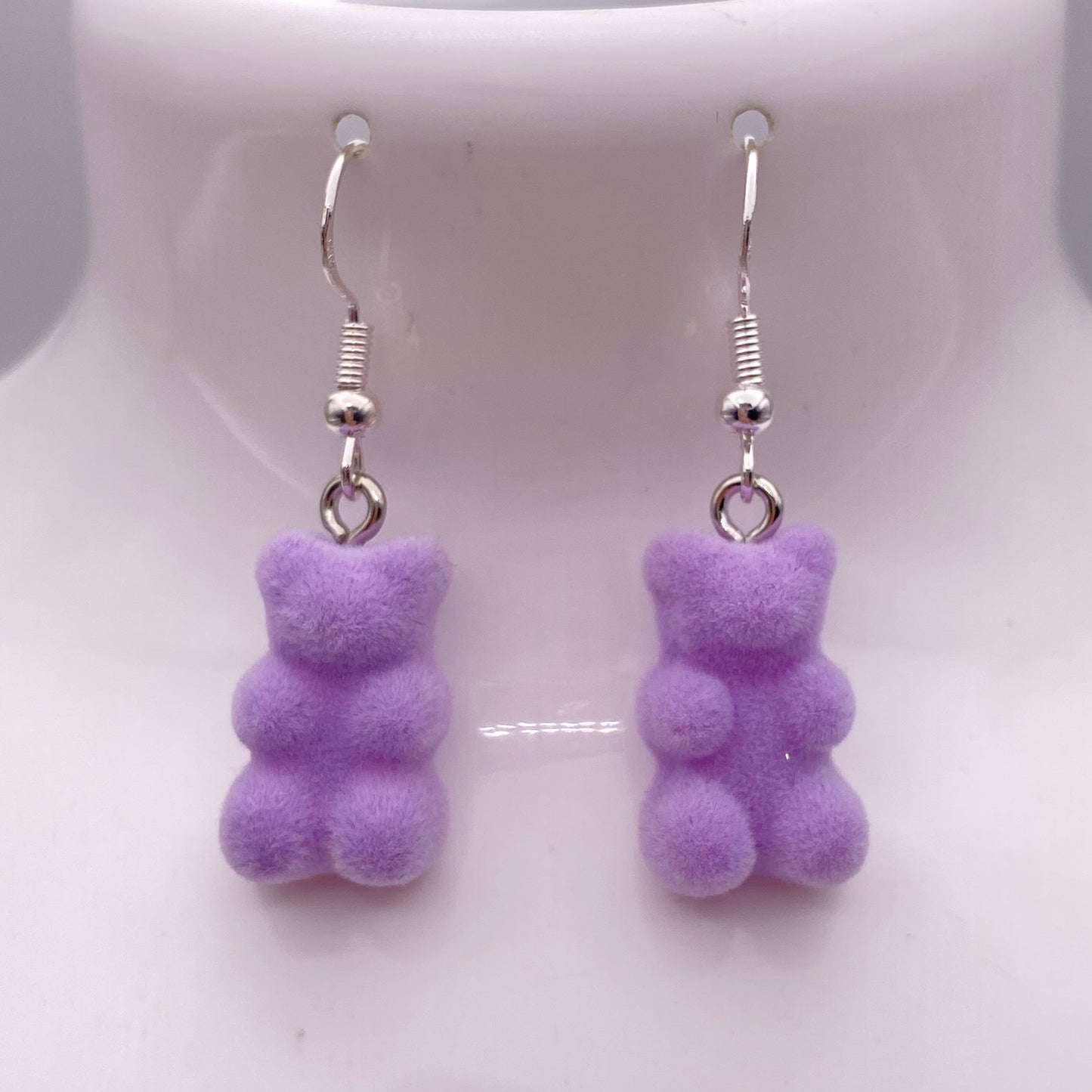 Fuzzy Felt Gummy Bear Earrings
