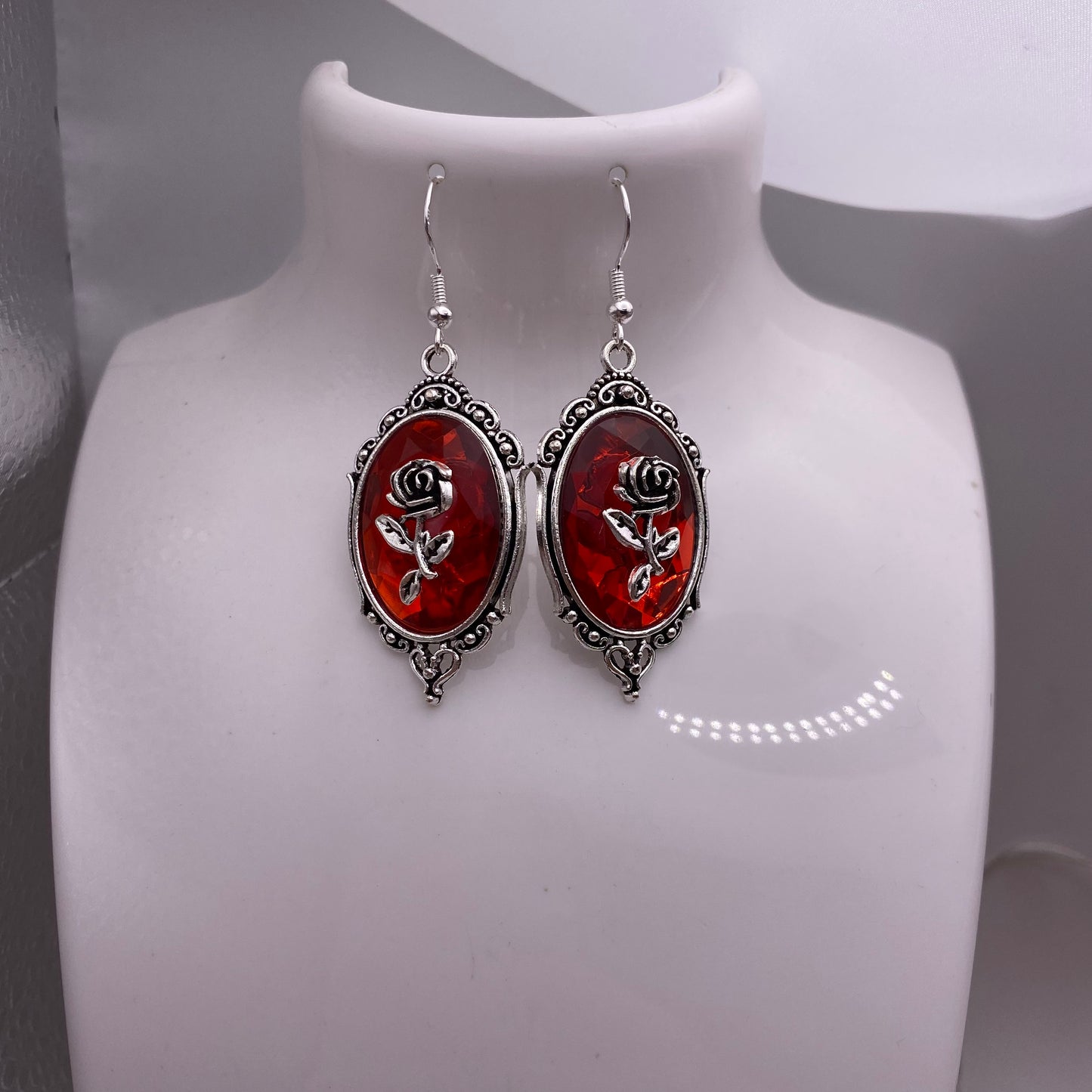 Rose Pendant Gothic Earrings
