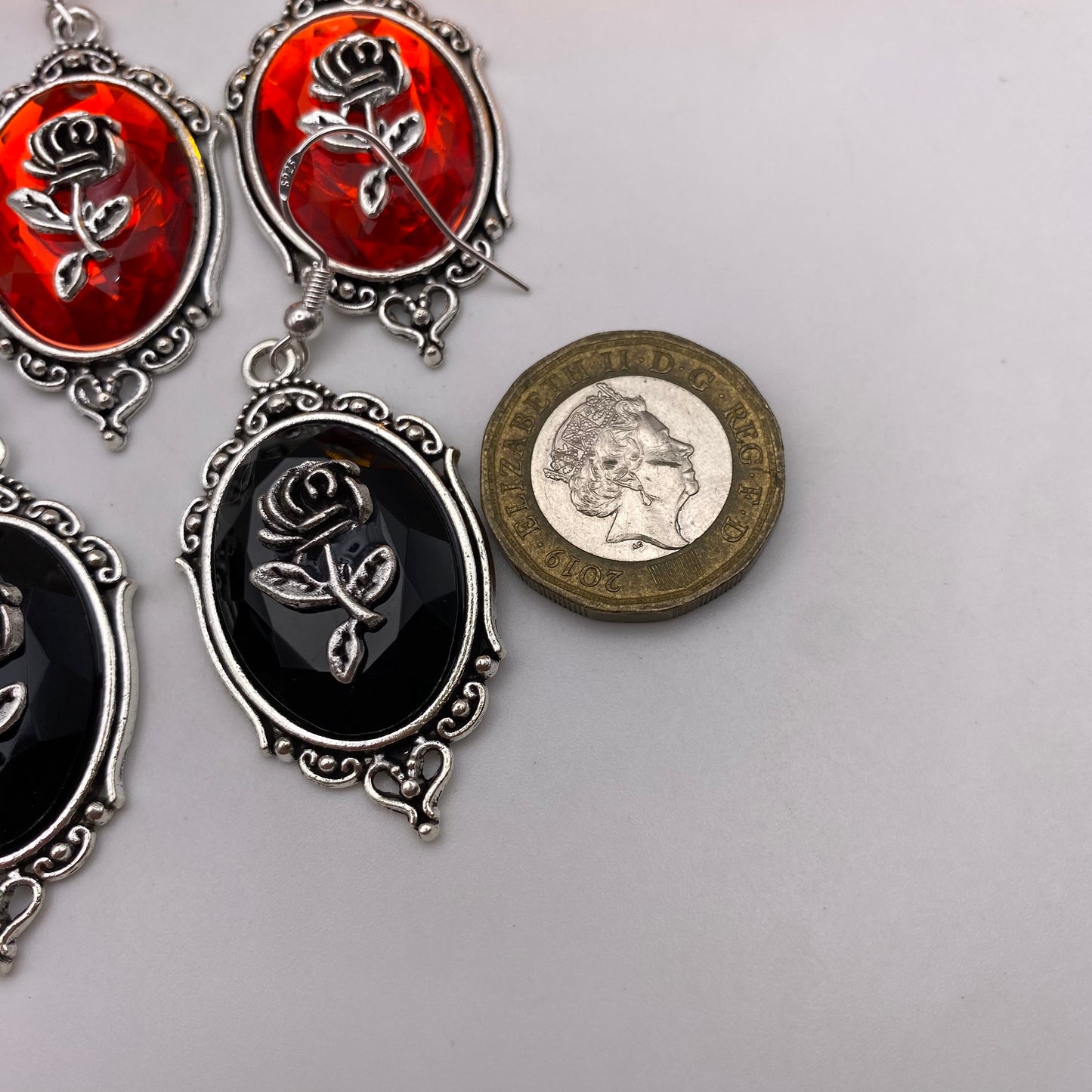 Rose Pendant Gothic Earrings