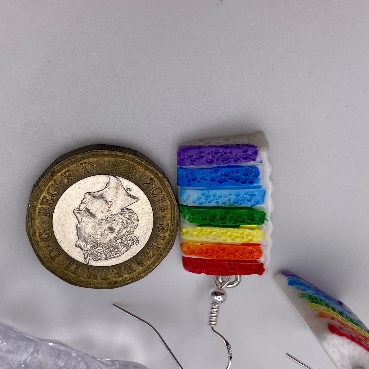 Rainbow Cake Slice Earrings