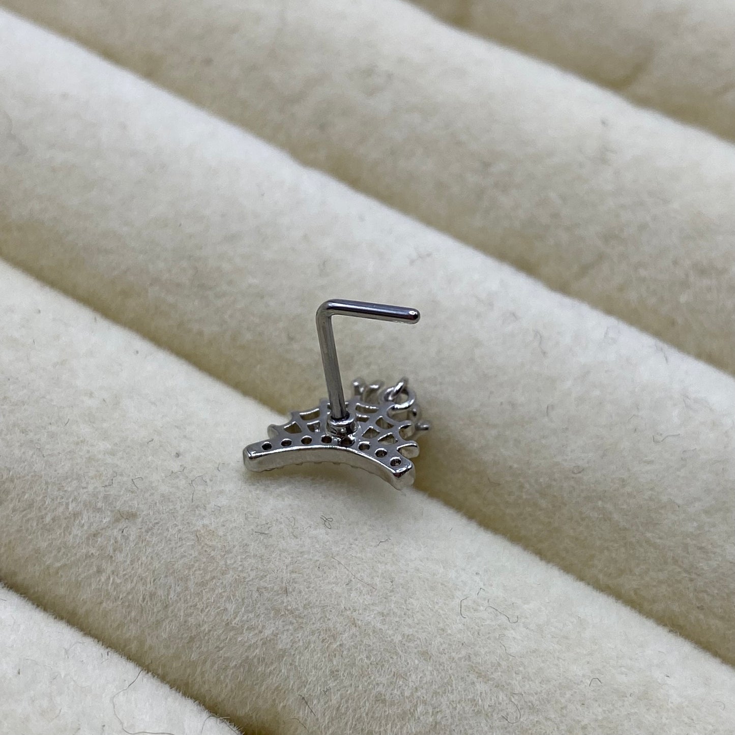 Spider Cobweb Dangly Nose Stud