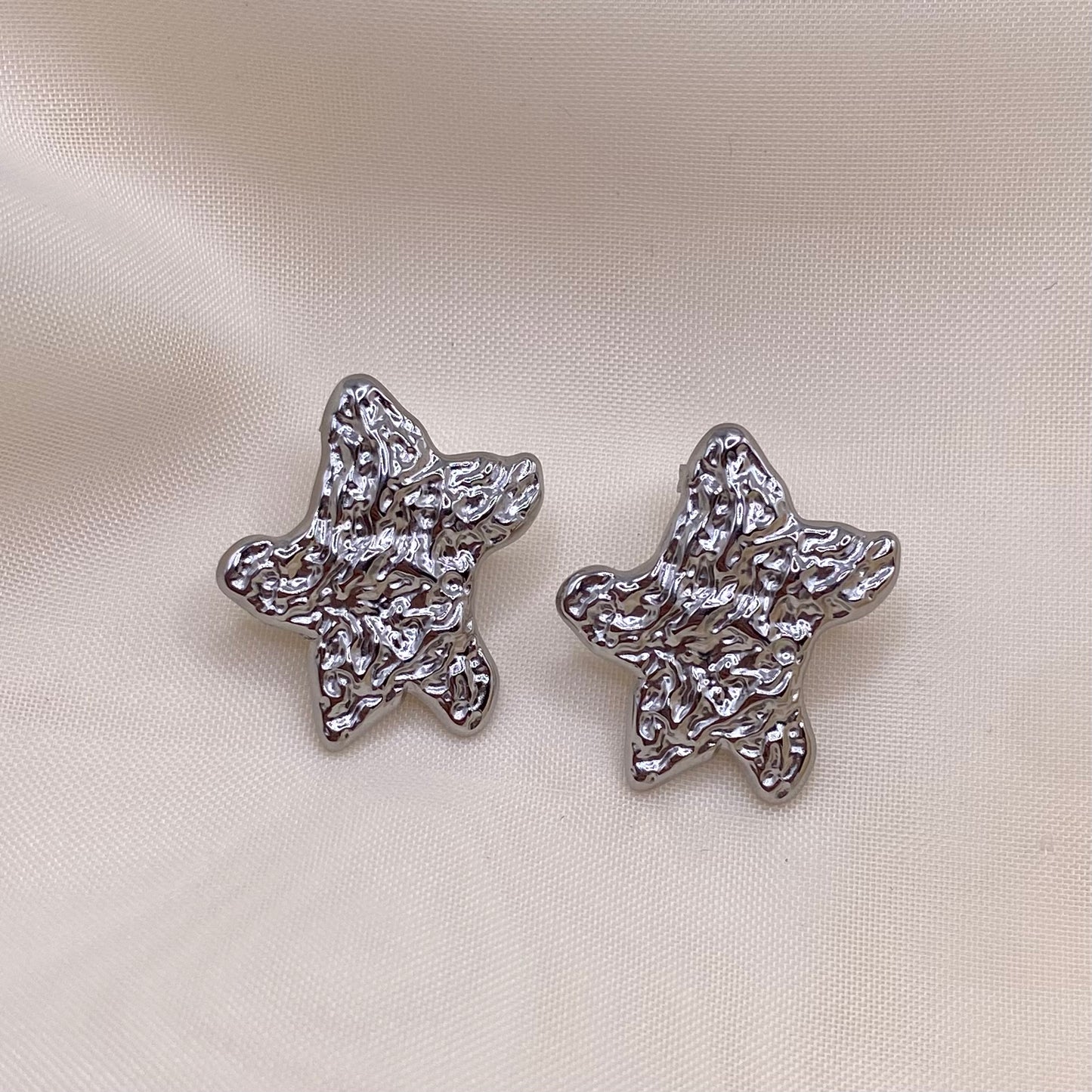 Textured Star Stud Earrings