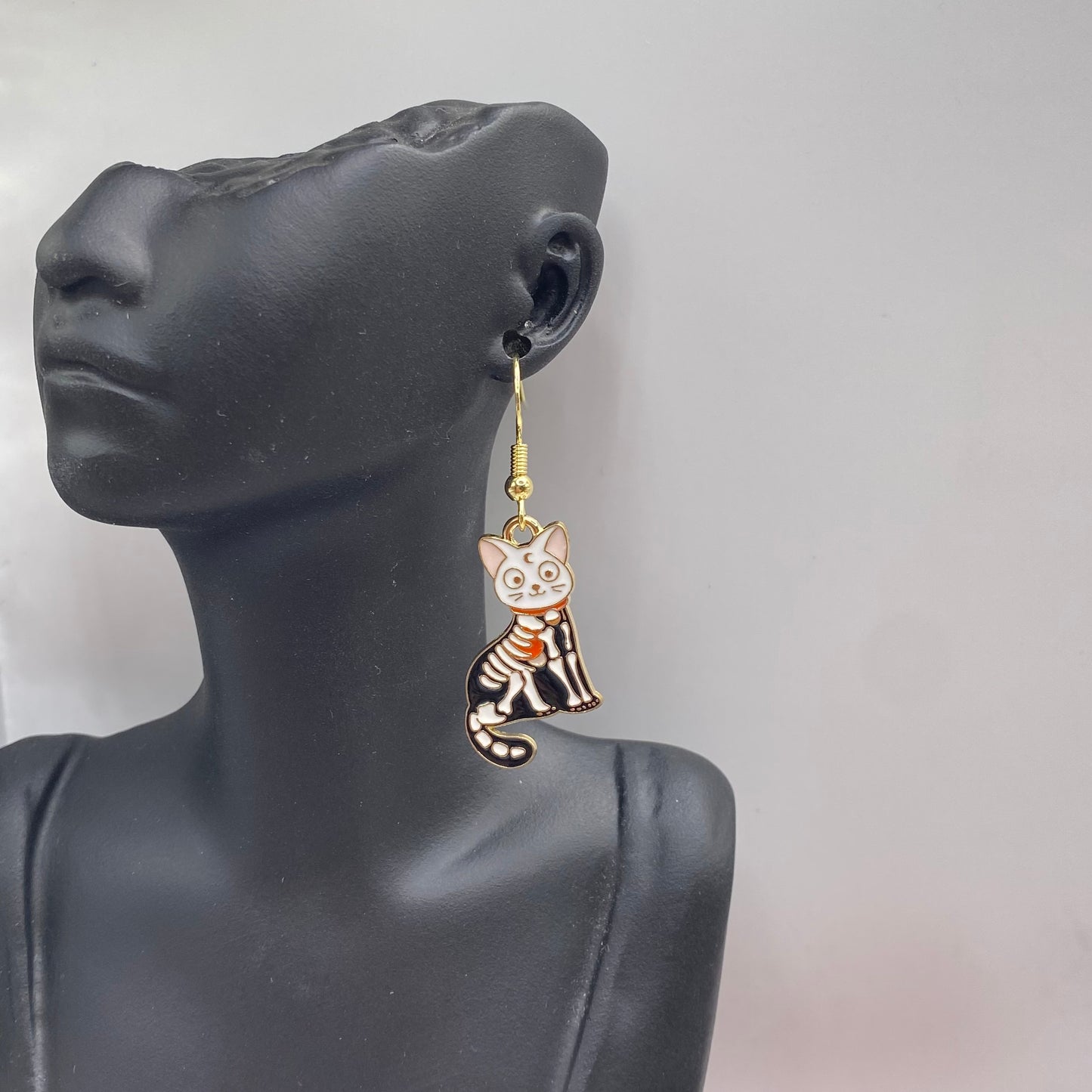 Skeleton Cat Earrings
