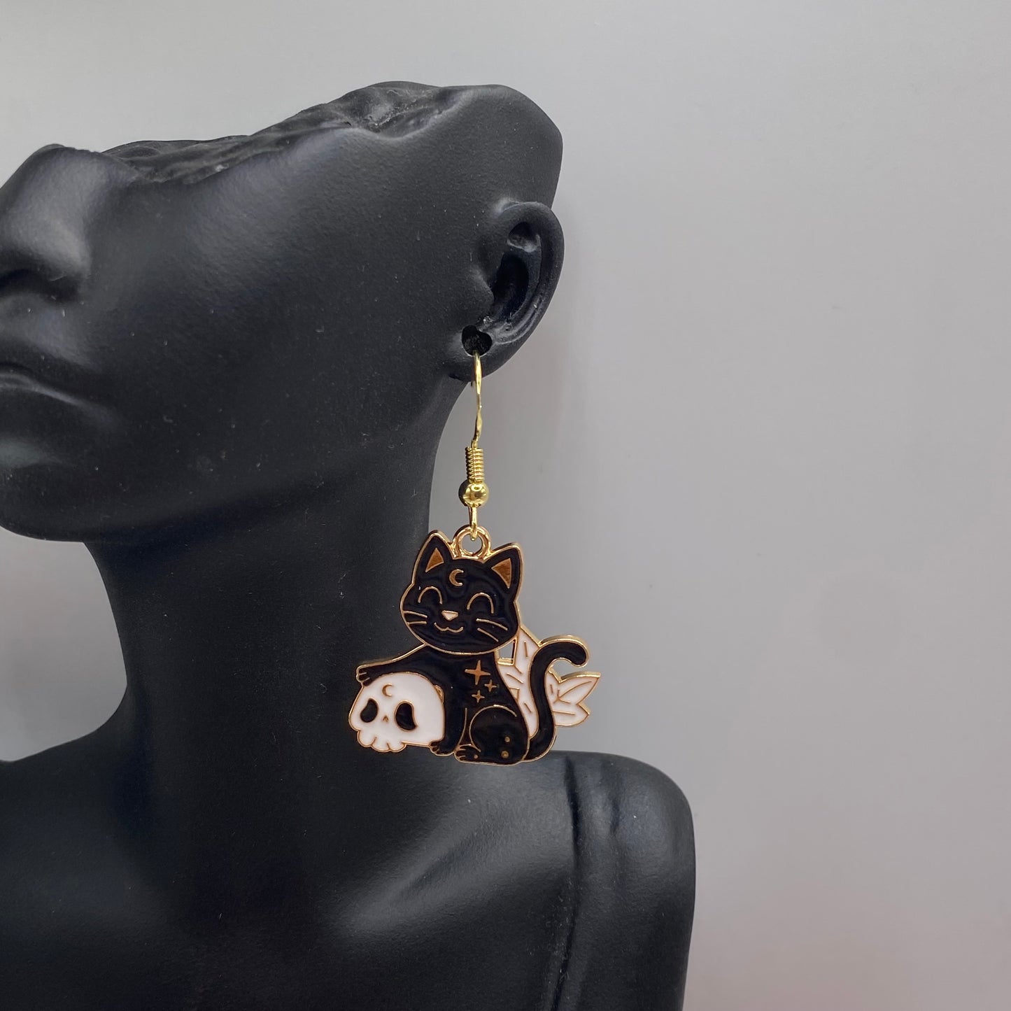 Skull Cat Earrings