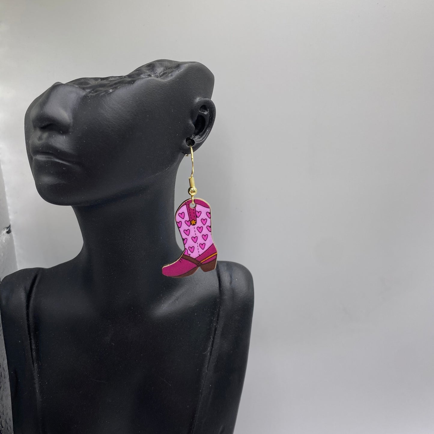 Pink Cowboy Boot Earrings