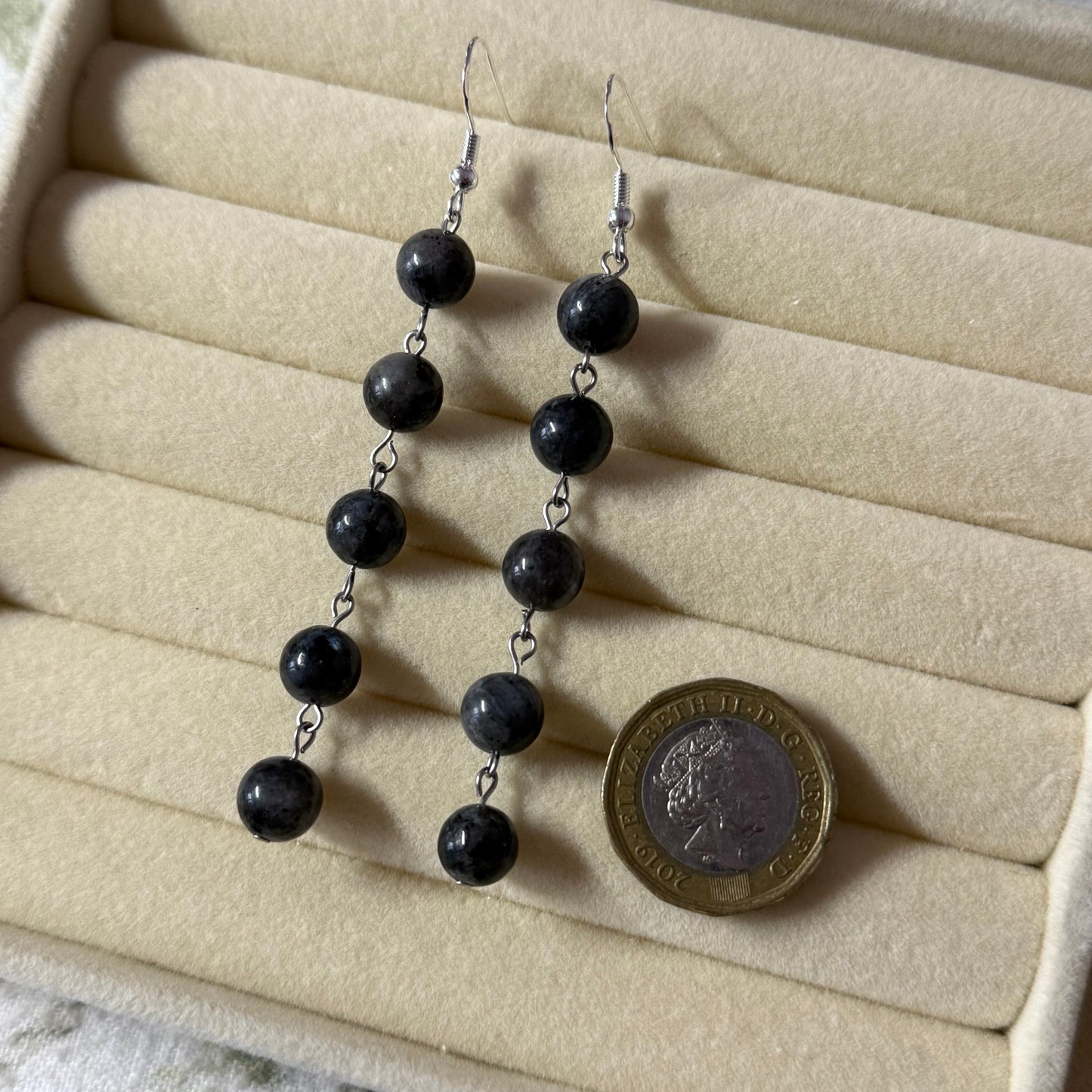 Super Dangly Larvakite Earrings