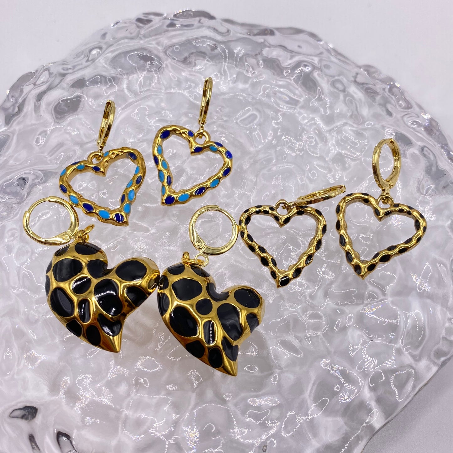 Gold Heart Huggie Hoop Earrings