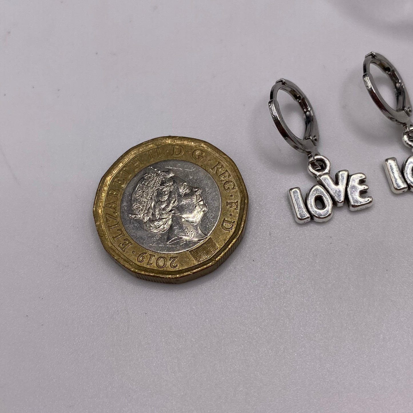 ‘Love’ Slogan Huggie Hoop Earrings