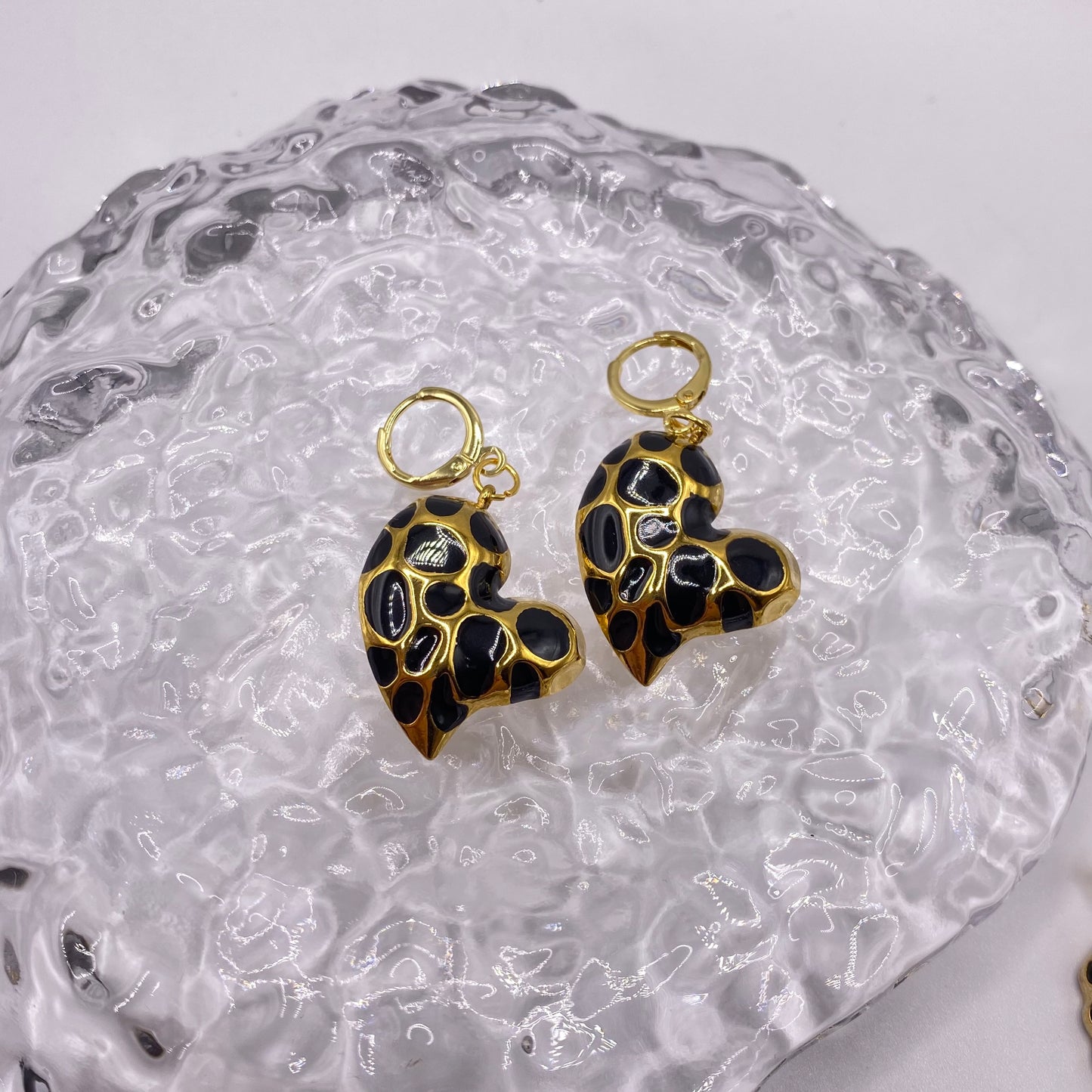 Gold Heart Huggie Hoop Earrings