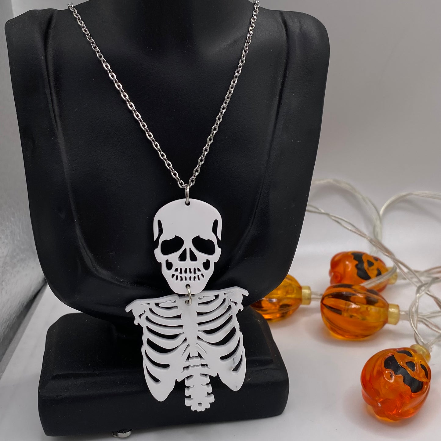 Large White Skeleton Necklace