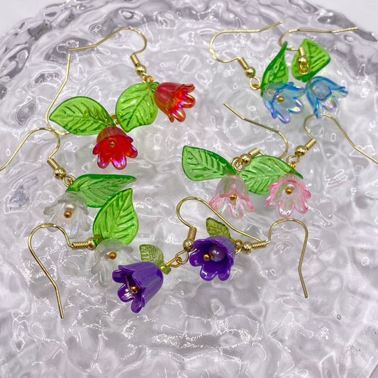 Colourful Flower Tulip Earrings