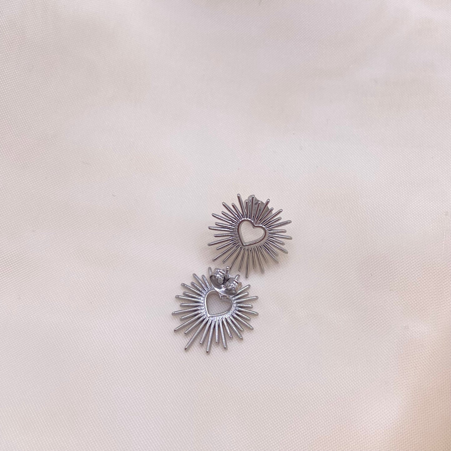 Spiked Heart Stud Earrings