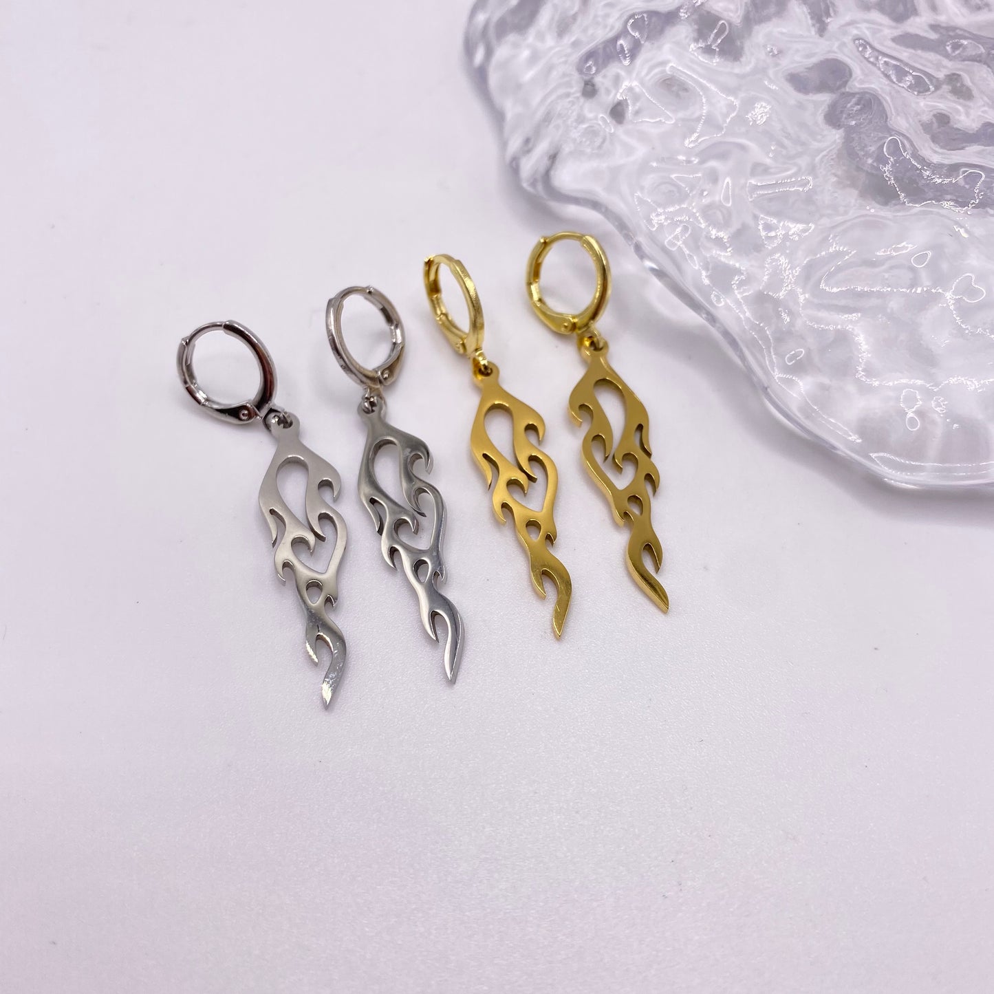 Flame Huggie Hoop Earrings