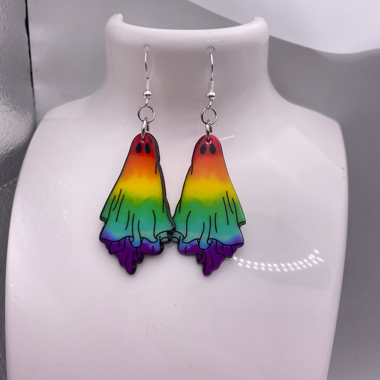 Rainbow Ghost Earrings