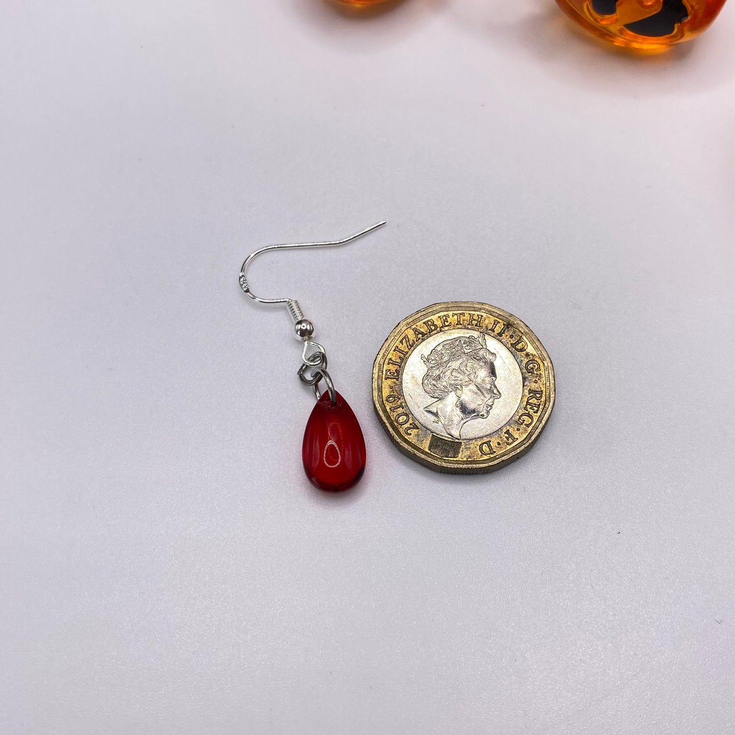 Blood Drop Bead Earrings