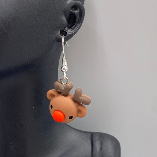 Reindeer Head Earrings