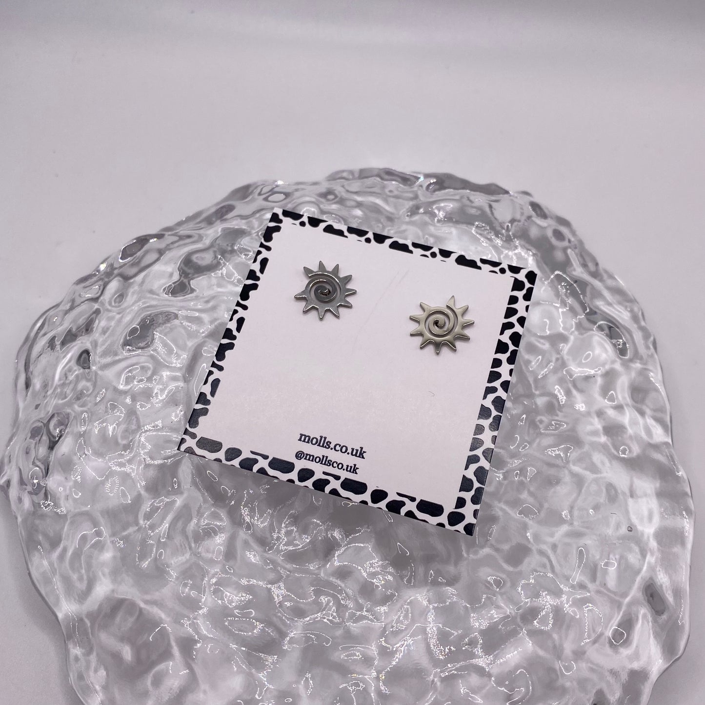 Spiral Sun Stud Earrings