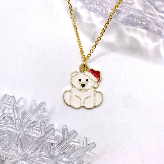 Santa Polar Bear Necklace
