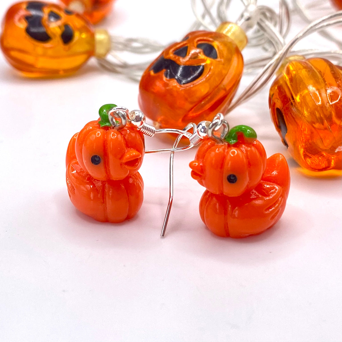 Pumpkin Duck Earrings