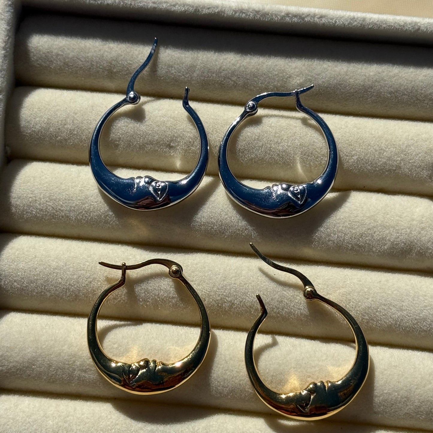 Moon Face Hoop Earrings