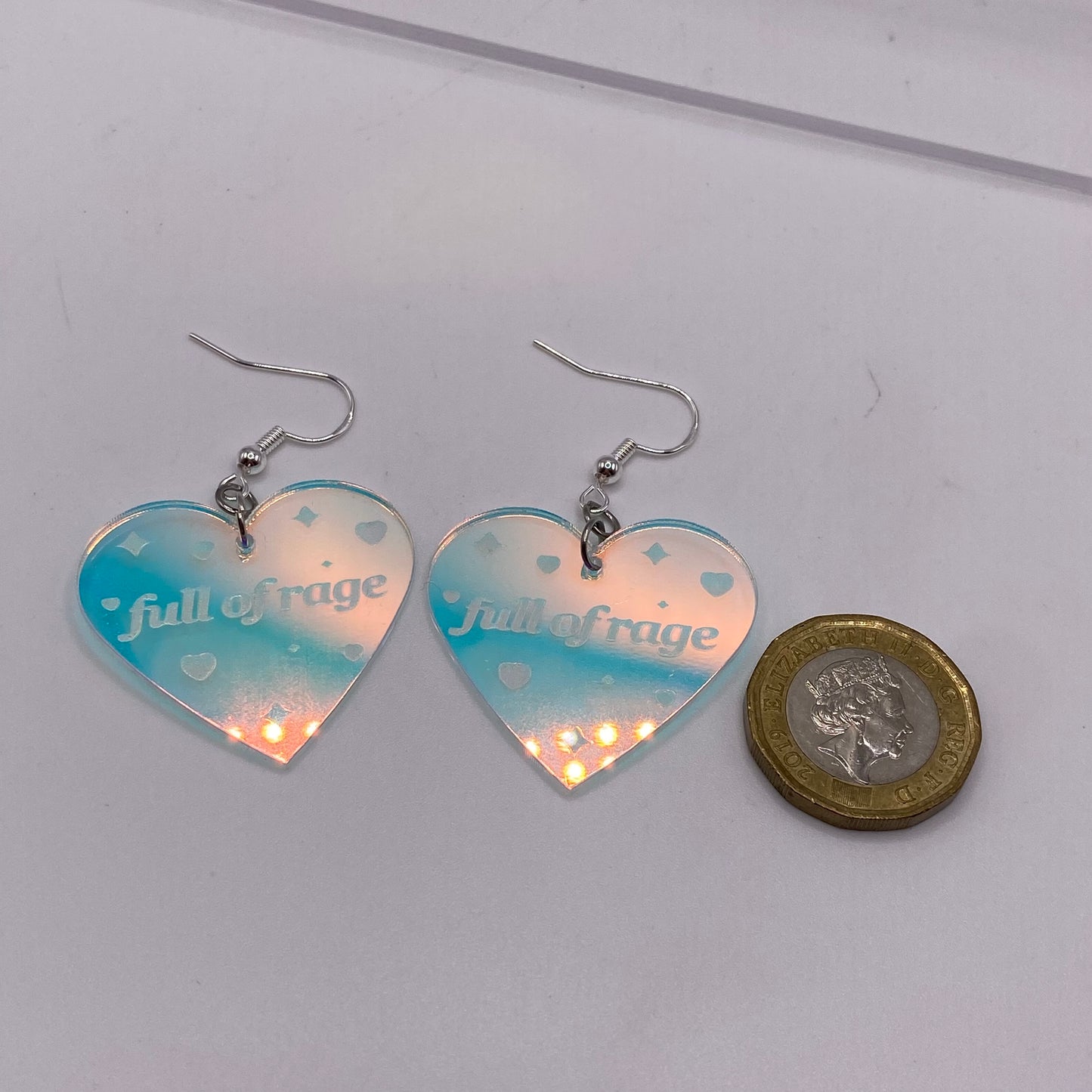 Holographic Heart Earrings