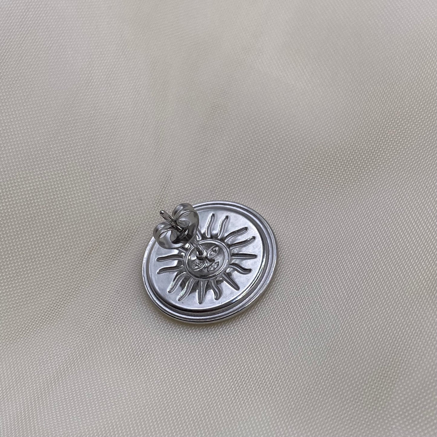 Sun Pendant Stud Earrings