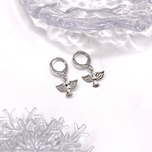 Dove Huggie Hoop Earrings