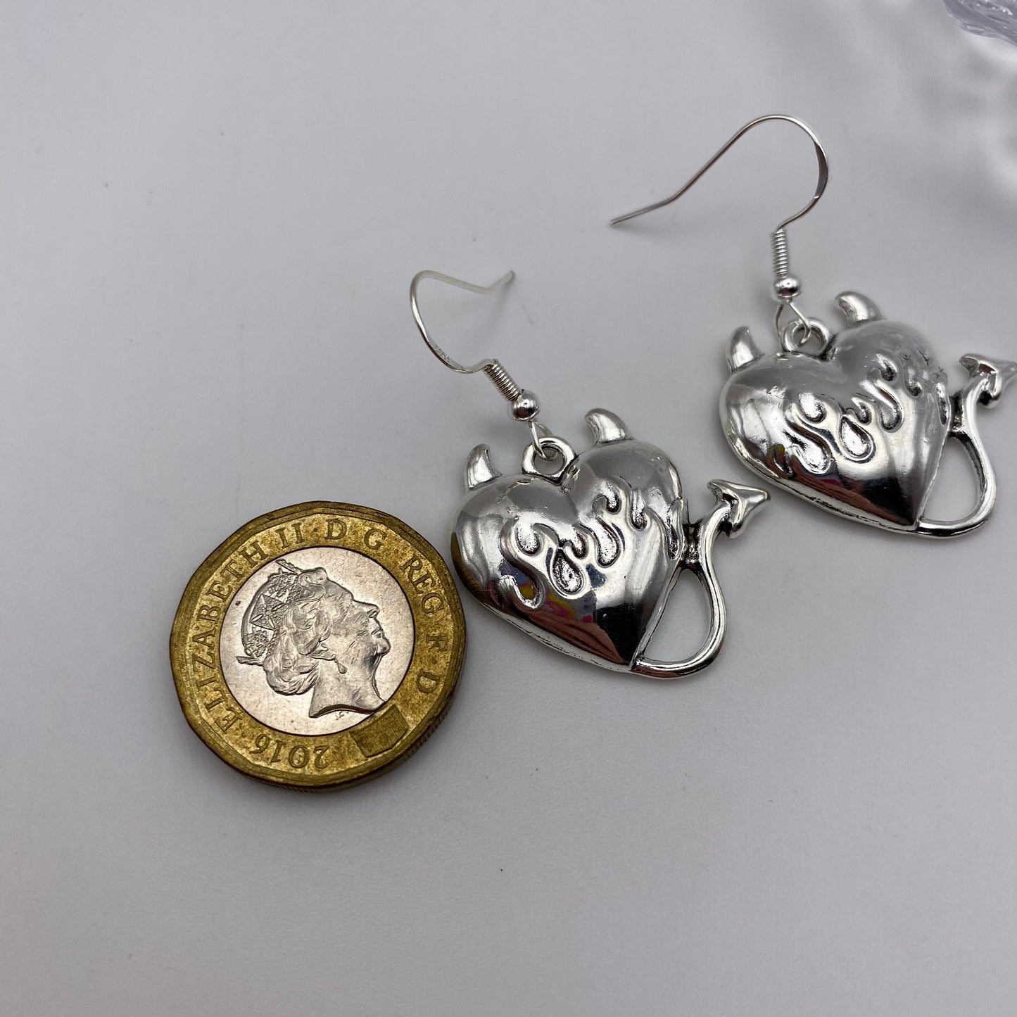 Fire Devil Heart Earrings