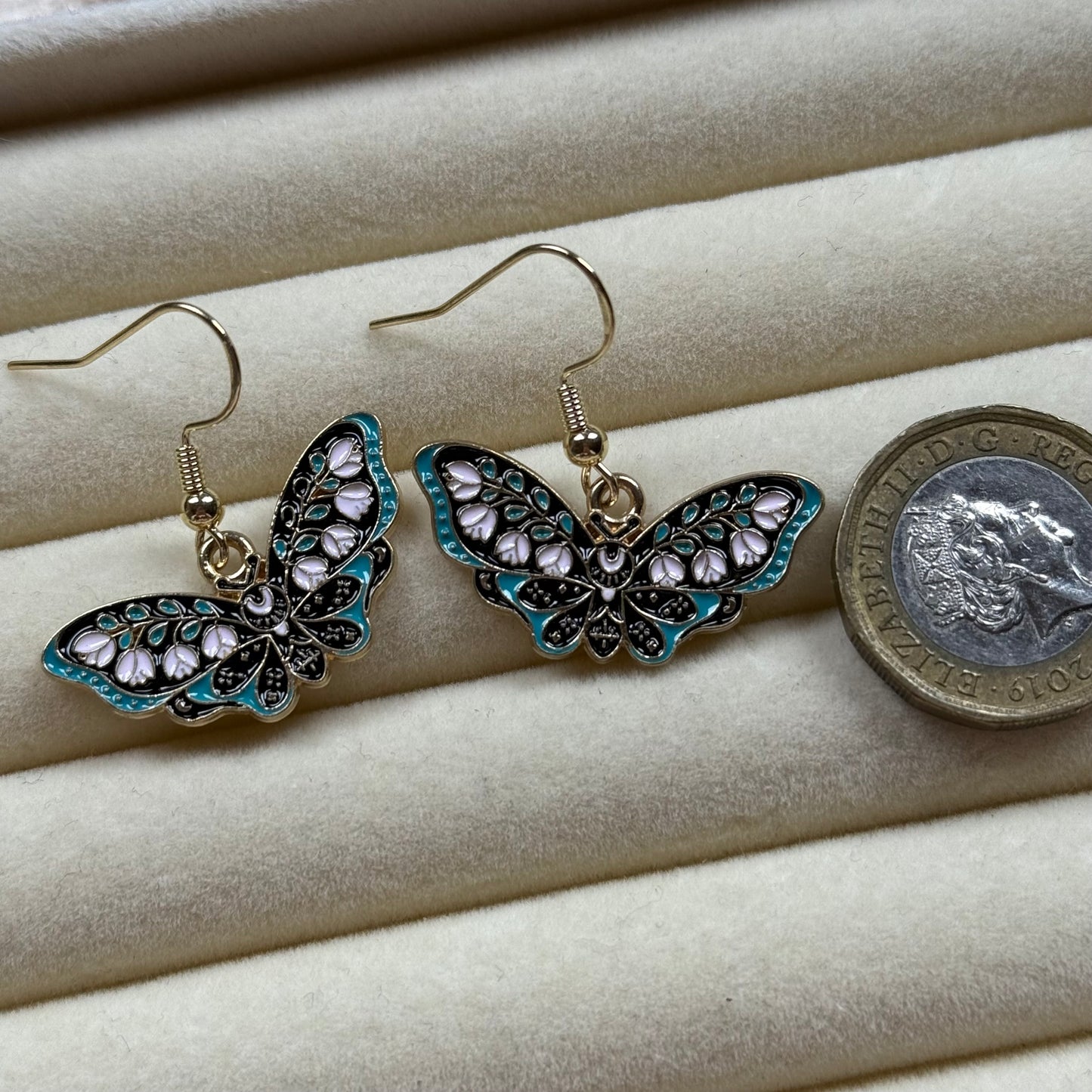 Gold Moth Earrings