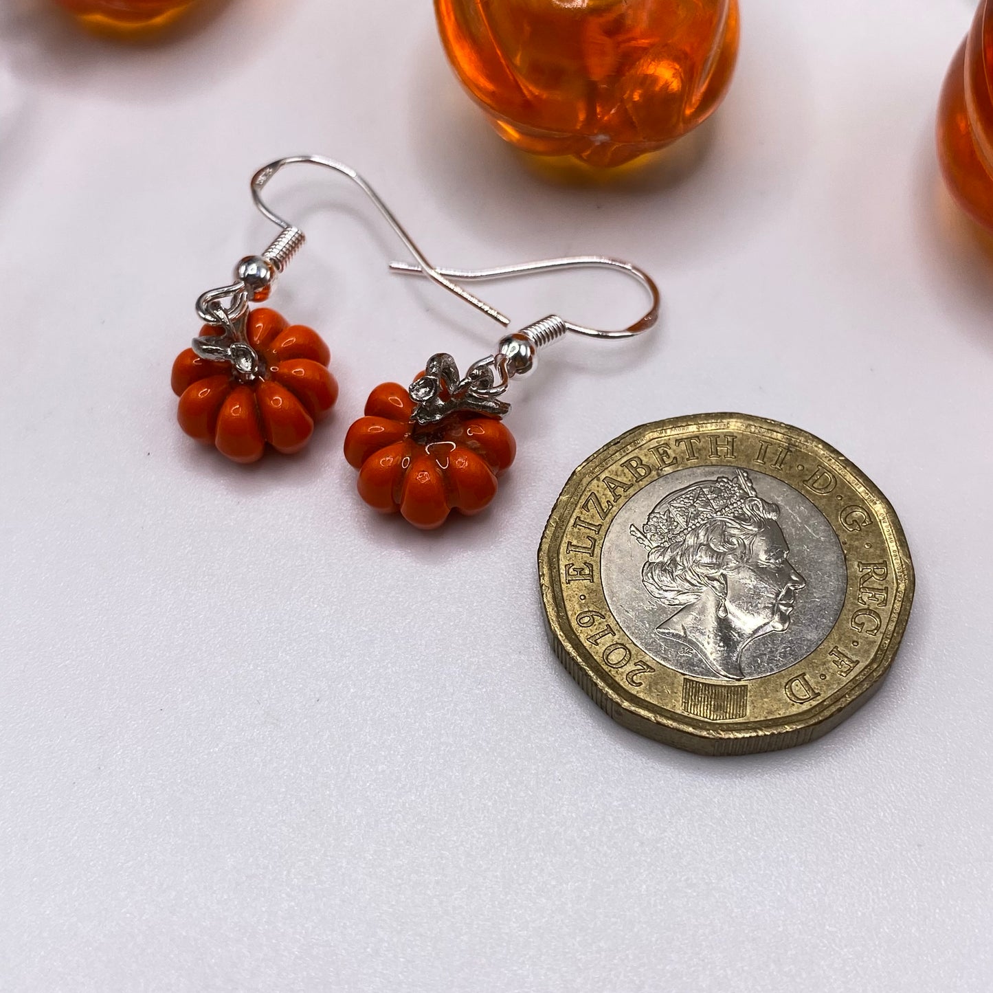 Small Orange Pumpkin Earrings