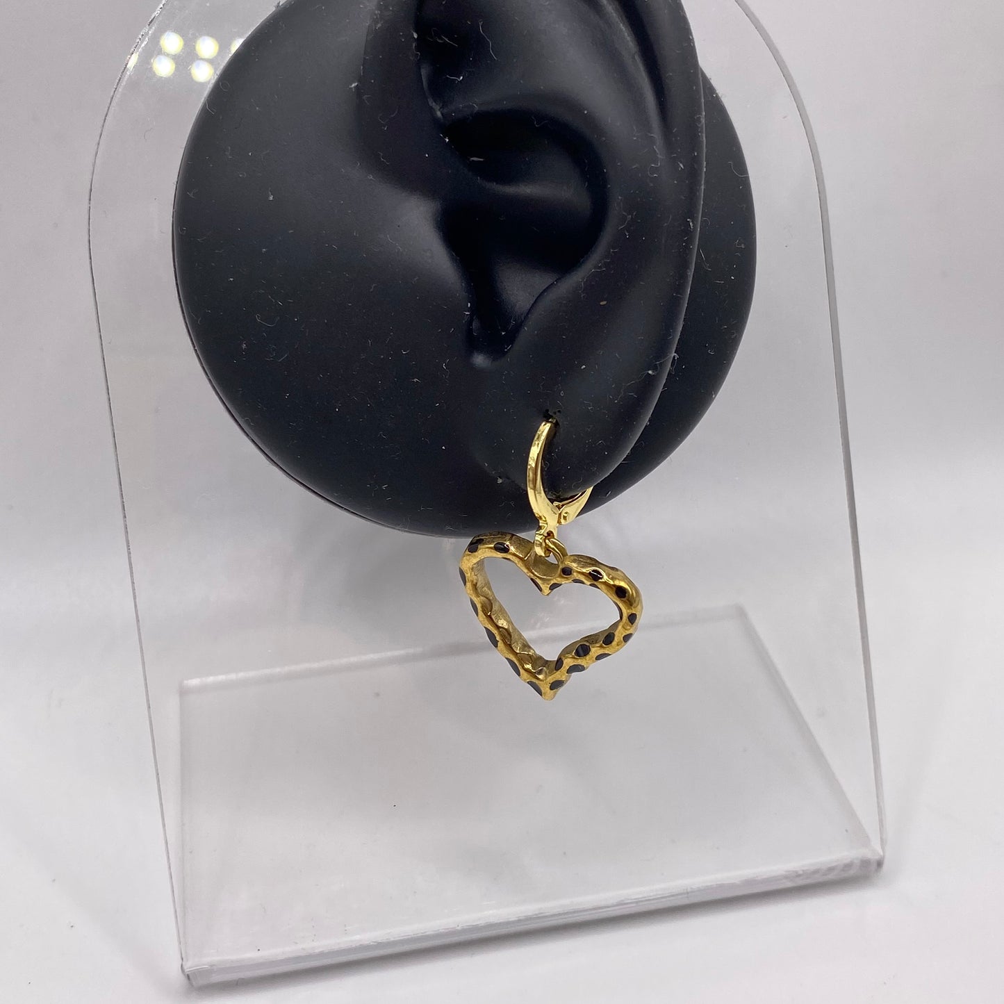 Gold Heart Huggie Hoop Earrings