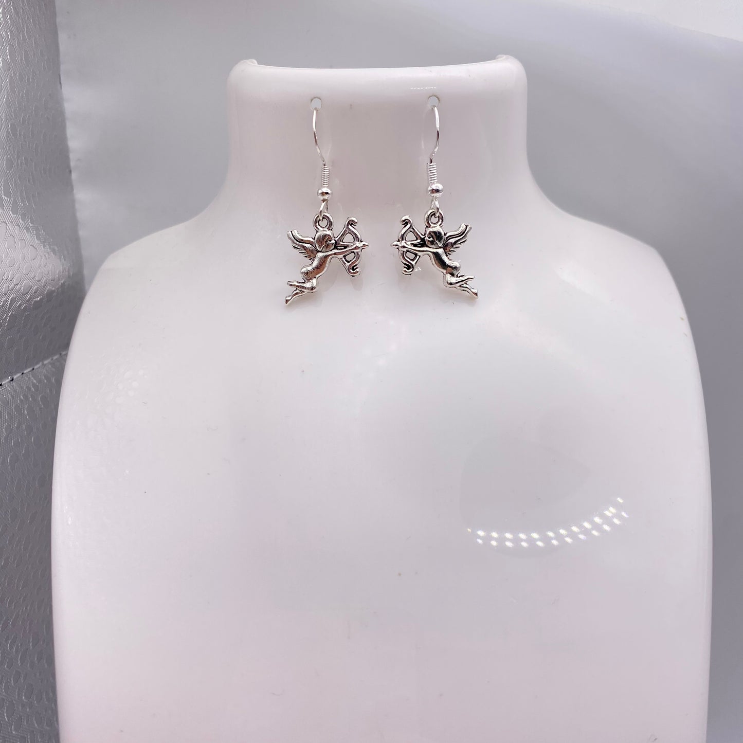 Small Silver Cherub Earrings