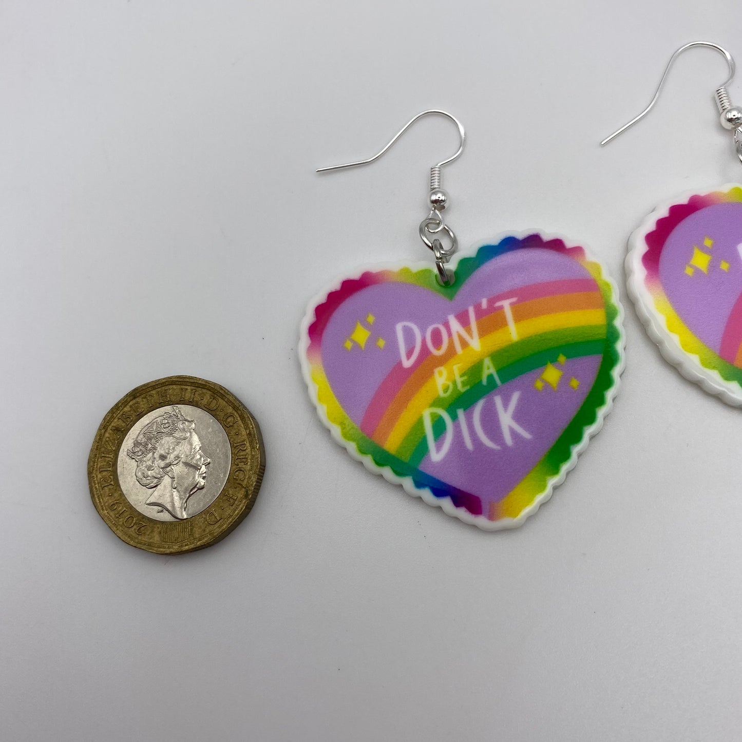 ‘Don’t Be A Dick’ Heart Earrings