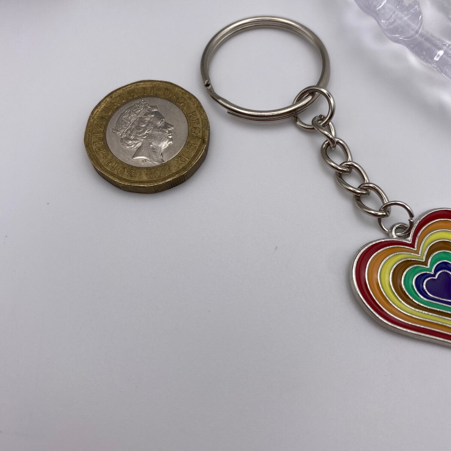 Rainbow Heart Keyring