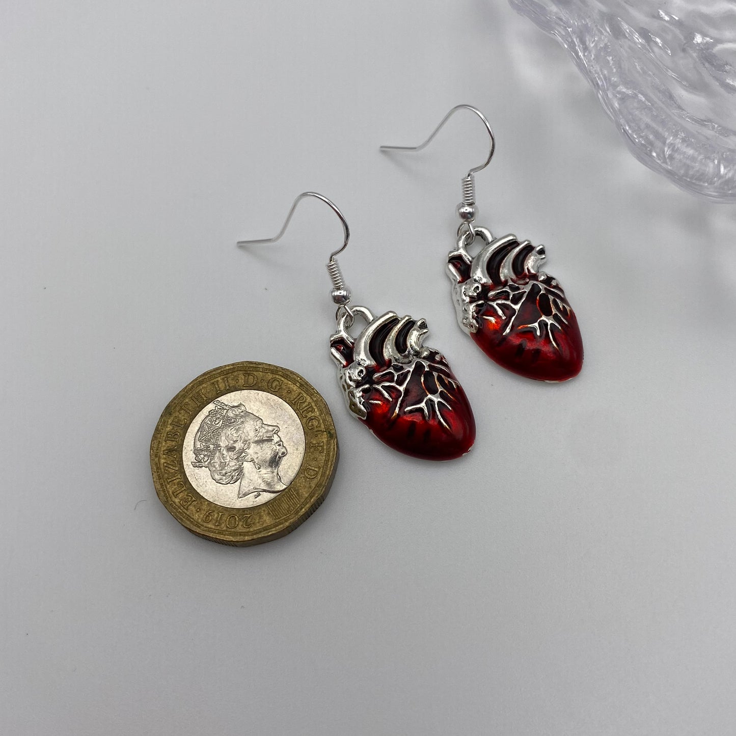 Gory Red Heart Earrings