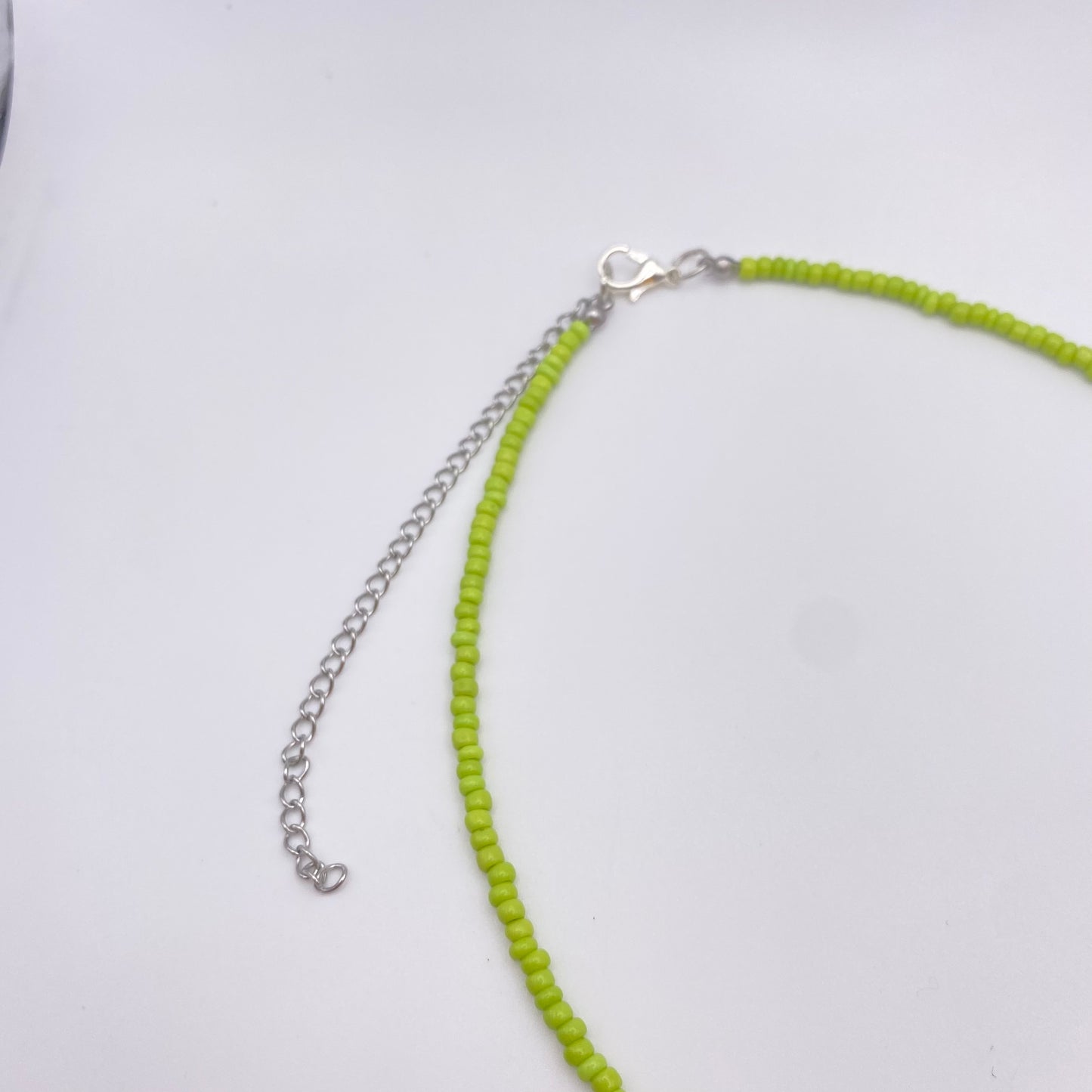 Lime Green Beaded Necklace